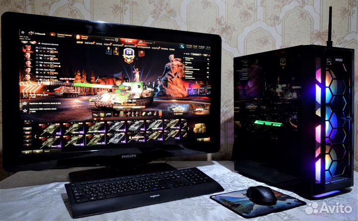 Мощный Игровой пк Ryzen 5 2600X + GTX1060 + Wi-Fi