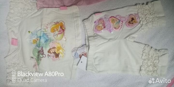 Летняя одежда на девочку 0-12мес (новая)