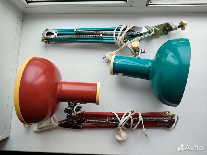 Лампы настольные на струбцине, СССР