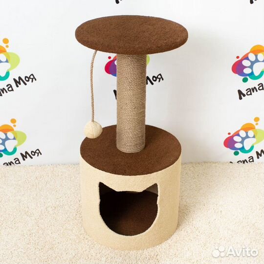 Домик для кошек, когтеточка арт13кр. Новый, 70 см