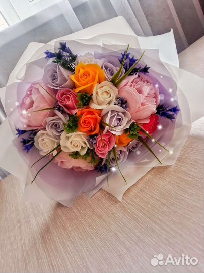 Букеты из мыльных роз
