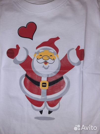 Новые Новогодние футболки, 140, 2 штуки