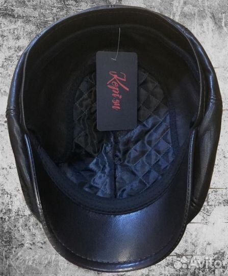 Кепка кожаная мужская, восьмиклинка новая
