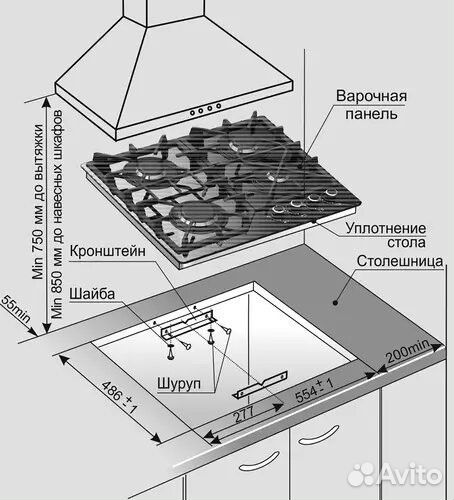 Газовая варочная панель gefest пвг 2232-01 К12