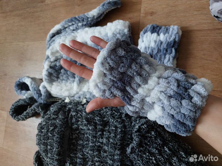 Шапка балаклава с флисом зайка