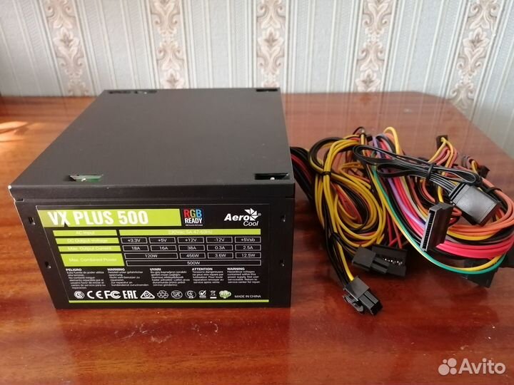 Блок питания AeroCool VX plus 500W RGB