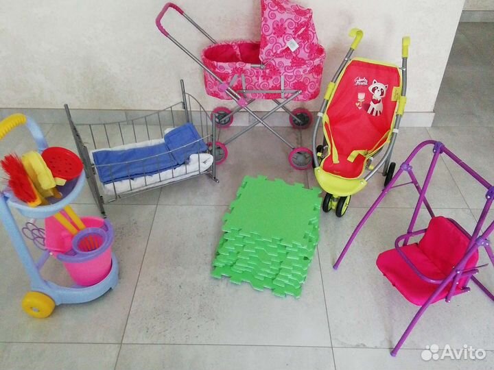 Коляска для кукол 2 шт, Кочели, Кровать и Тележка