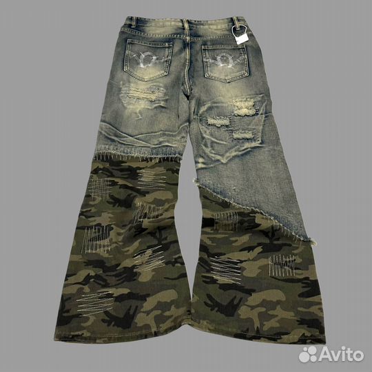 Джинсы клёш Rick Owens Multimaterial