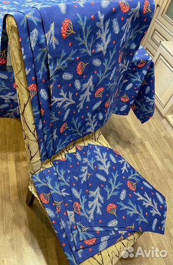 Новогодний Набор скатерть, салфетки и полотенце