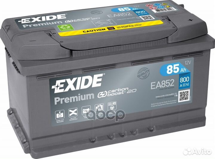 Exide EA852 premium аккумуляторная батарея 19