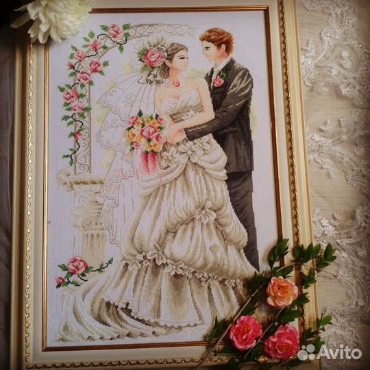 Картина вышитая крестиком ручная работа