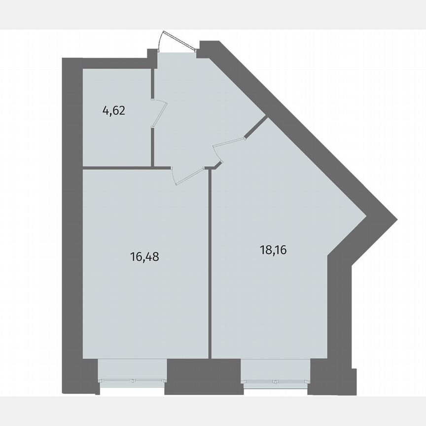 1-к. квартира, 45,7 м², 2/13 эт.