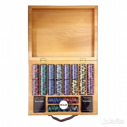 Набор для покера Black Stars на 500 фишек в кейсе из бука 62337