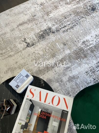 Ковер бежевый современный 0.8х1.5 эвкалипт шелк