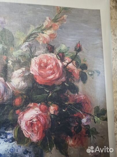 Картина печать на холсте Ренуар цветы