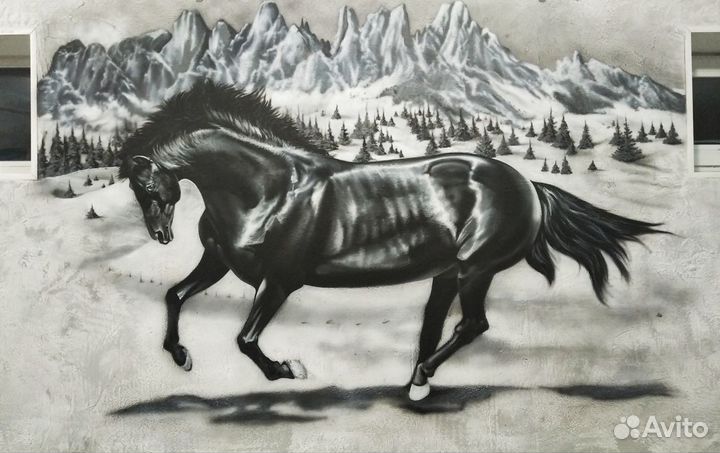 Роспись стен, аэрография