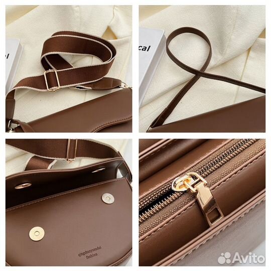 Новая коричневая сумка седло винтаж y2k три цвета