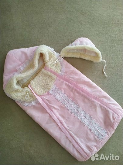 Зимний конверт на выписку или в коляску