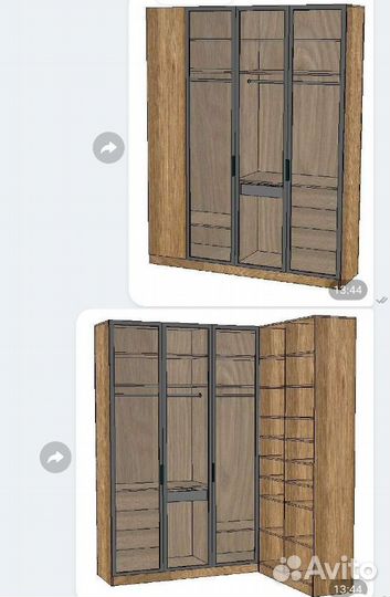 Разработка проекта гардеробной, кухни (чертежи)