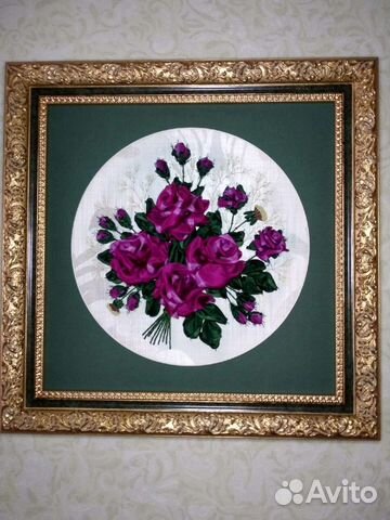 Картины вышитые лентами и бисером