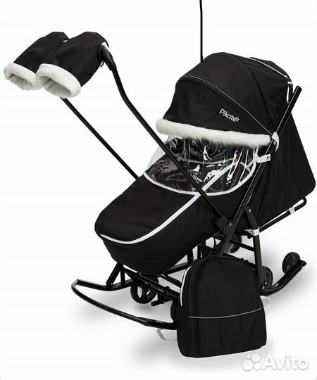 Санки-коляска (черный цвет)