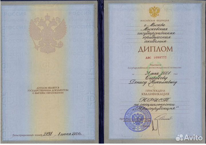 Профессионал. Юридический стаж более 30 лет