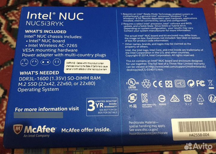 Платформа Intel NUC NUC5i3RYK