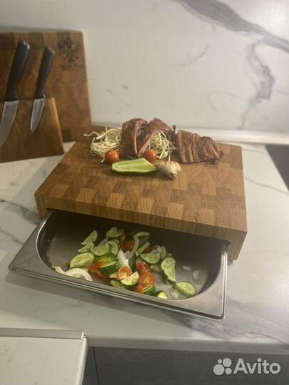 Торцевая разделочная доска с гастроемкостью