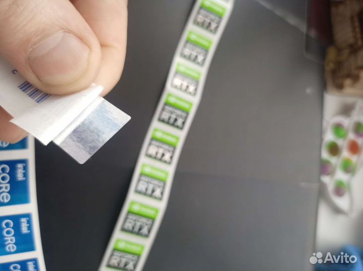 Наклейки Intel core i5, i7,Nvidia RTX, Ryzen 5, 7