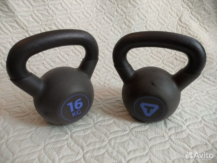 Гиря чугунная обрезиненная Torneo 16 кг (пара)