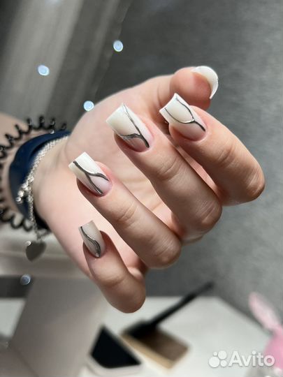 Маникюр наращивание ногтей коррекция