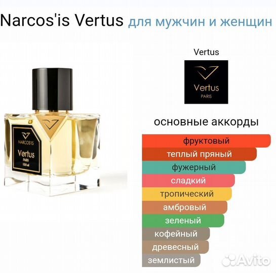 Vertus narcosis тестер 40 мл