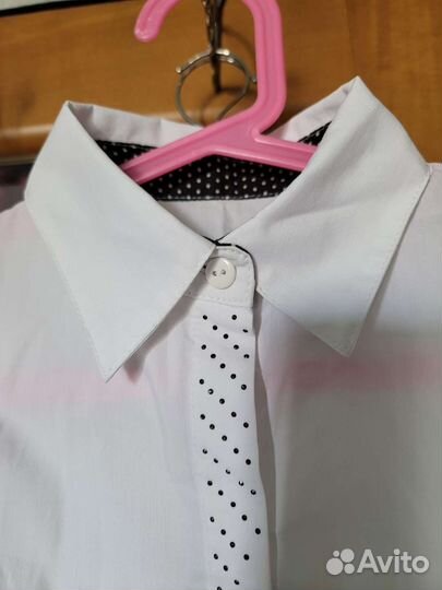 Блуза белая для девочки 6-7 лет