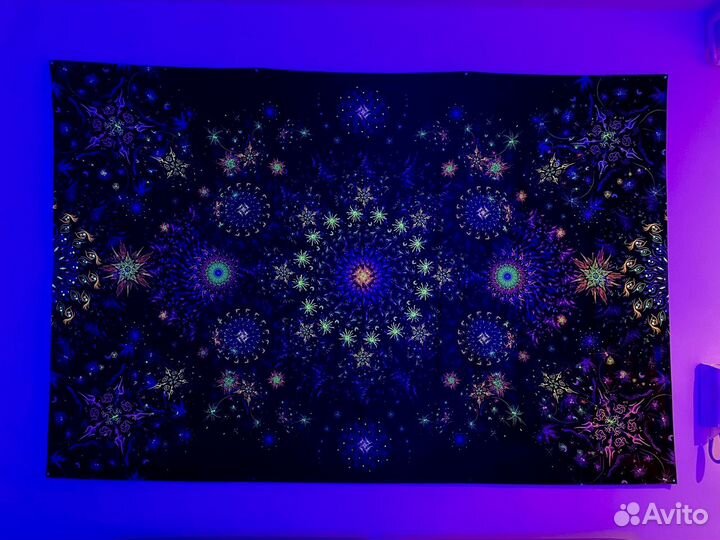 Флуоресцентное абстрактное полотно на стену