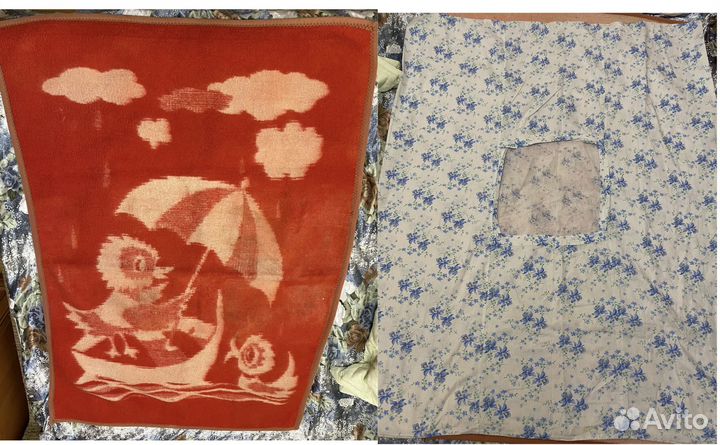 Детские одеяло шерсть СССР и пододеяльник