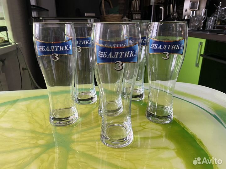 Набор новых пивных бокалов «Балтика 3» - 6 штук