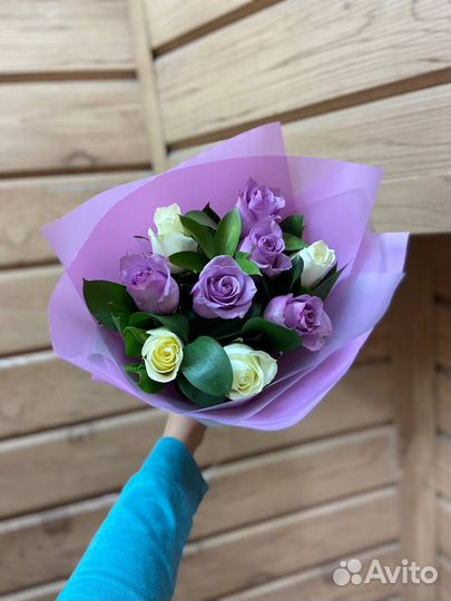 Розы букеты микс