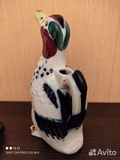 Фарфоровая утка графин СССР