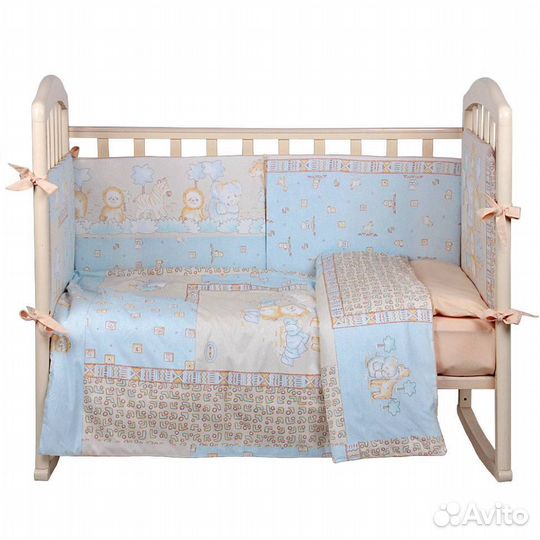 Бортики детские в кроватку + постельное белье