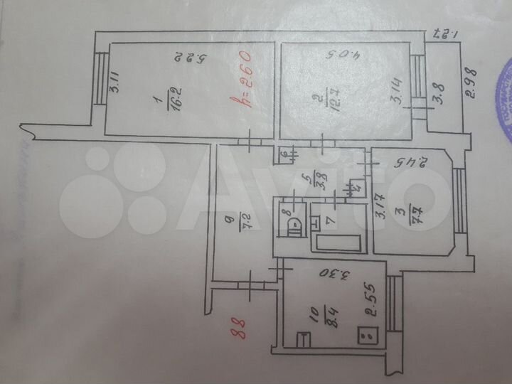 3-к. квартира, 60,1 м², 4/9 эт.