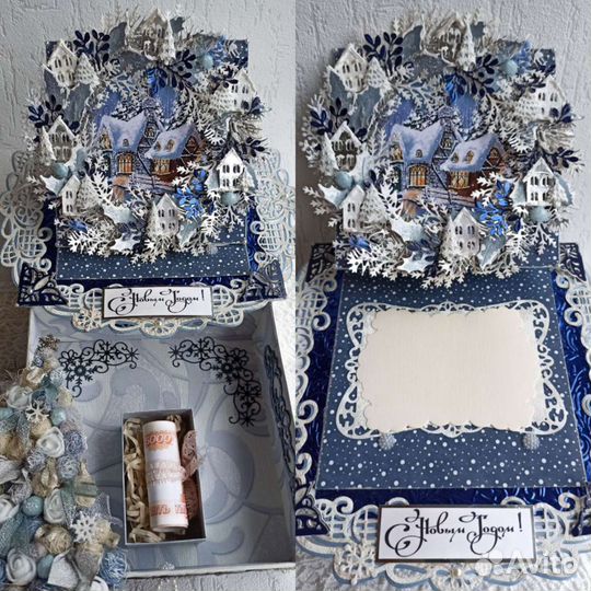 Коробочка для денег новогодняя, подарок на новый г