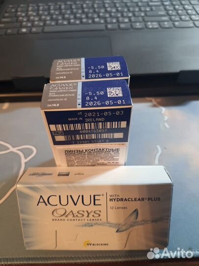 Линзы контактные acuvue oasys двухнедельные -5,5д