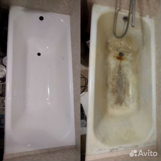 Восстановление покрытия ванн акрилом мрамором