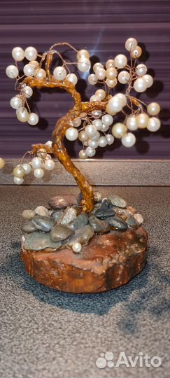 Топиарий из джута, кофе, бусин