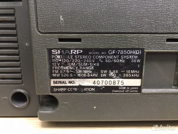 Кассетный магнитофон sharp GF 7850