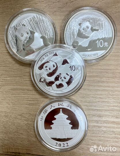 Серебряная монета Китая Панда 30г