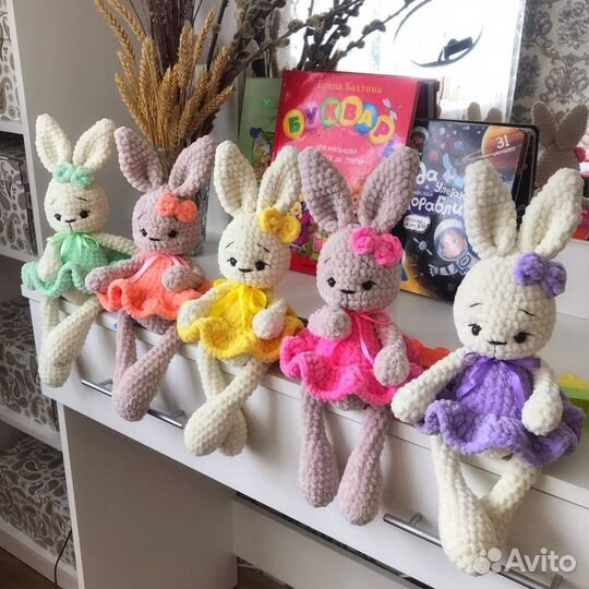 Вязаный заяц. Игрушки ручной работы. Вязаные игруш