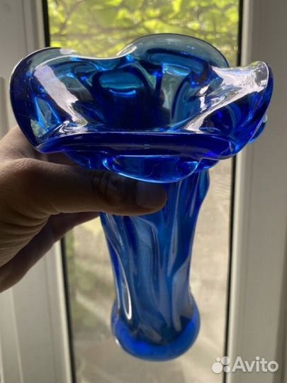Ваза для цветов цветное стекло СССР
