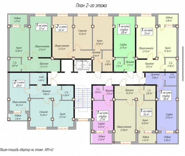 2-к. квартира, 69 м², 5/12 эт.