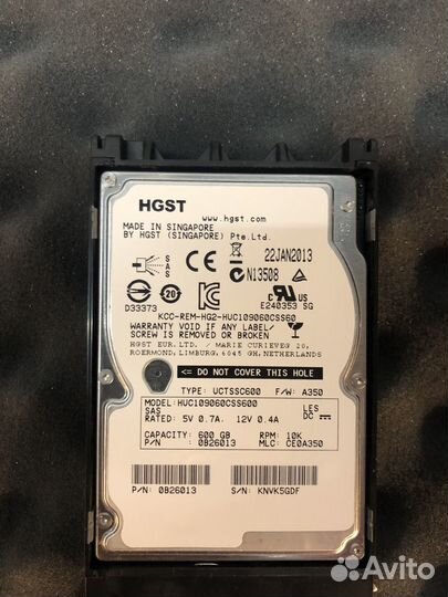 Жесткий диск hgst HUC109060CSS600 600GB SAS 2,5